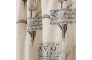 Beige Lined Curtain with Tulip Motif