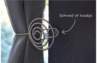 Support de rideau tirer de côté 110 x 60 mm nickel plaqué