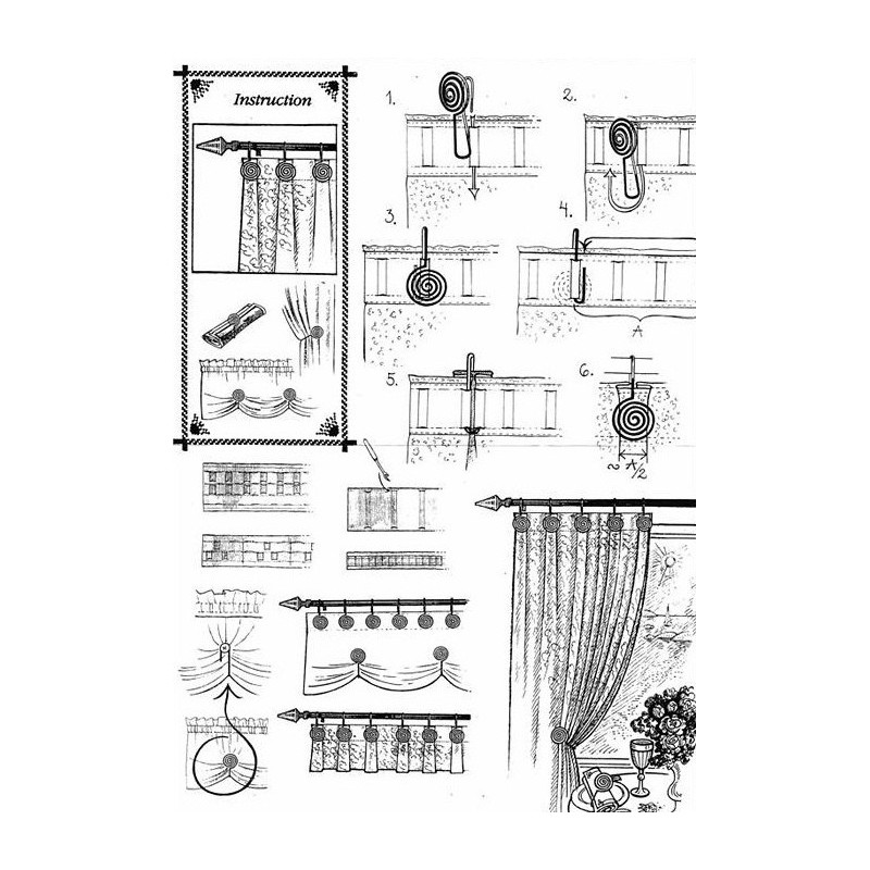Support de rideau tirer de côté 110 x 60 mm noir