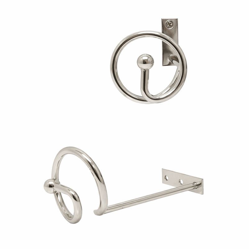 Crochet draperie spirale chrome 55 mm longueur 14 cm Crochet draperie spirale chrome 55 mm longueur 14 cm