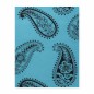 Non-woven wallpaper retro petrol paisley blue and black