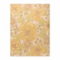 Retro floral wallpaper in warm yellow and green