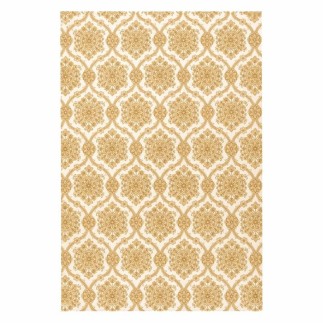 Vintage ornamental wallpaper in gold and sand