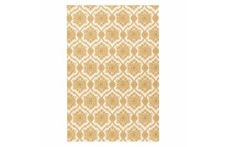 Vintage ornamental wallpaper in gold and sand