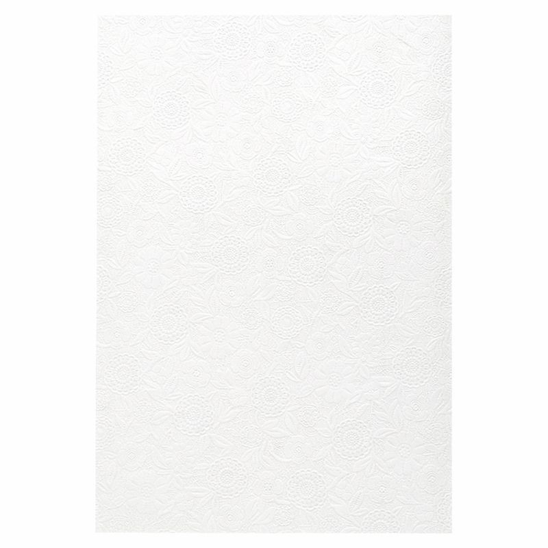 Vliesbehang Kant Bloemen Patroon – White Gloss Vliesbehang Kant Bloemen Patroon – White Gloss