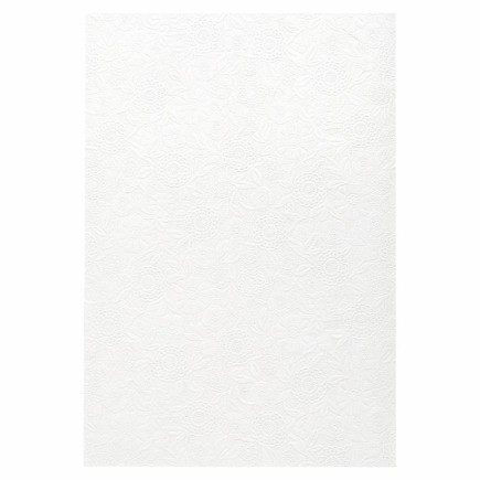 Non-woven Wallpaper Lace Floral Pattern White Gloss