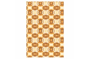 Vintage behang geometrisch cirkelmotief – oker & bruintinten