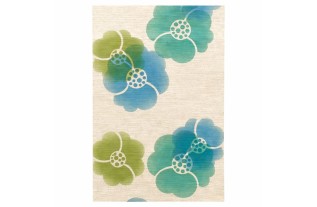 Vintage retro wallpaper – free floral design in blue and green tones