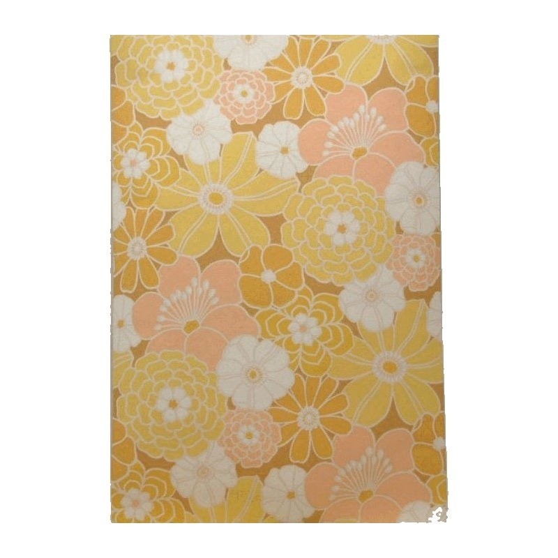 Vintage Retro Behang – bloemendessin in warme retrokleuren