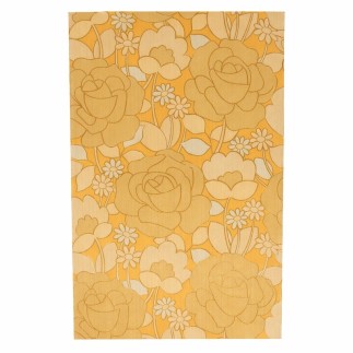Papier peint rétro vintage – fleurs romantiques avec effet doré – raccord sauté (rapport 54 cm) – rouleau unique