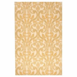 Vintage Retro Behang – klassiek ornament behang in crème & goud – rapport 21 cm – unieke rol