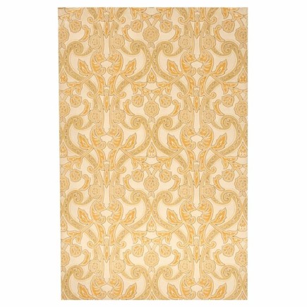 Vintage Retro Behang – klassiek ornament behang in crème & goud – rapport 21 cm – unieke rol