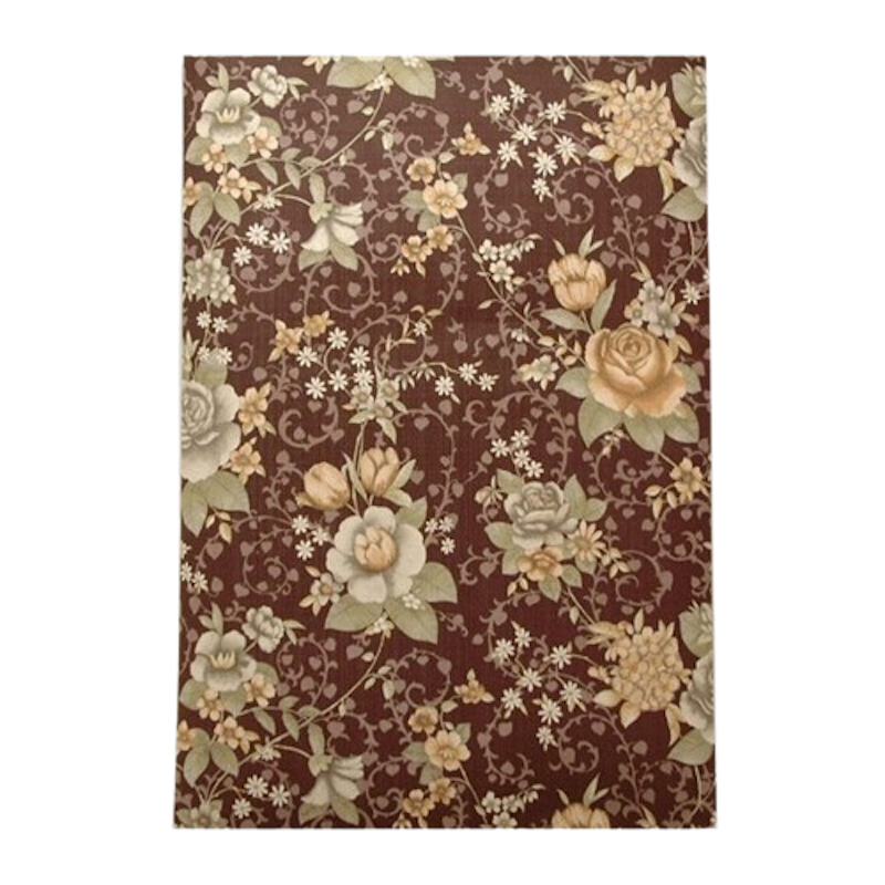 Vintage Retro Behang – bordeaux bloemenbehang met rozen & ranken