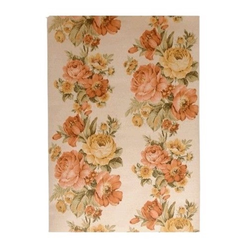 Vintage Retro Behang – romantische rozenboeketten in perzik & geel