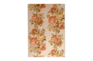 Papier peint rétro vintage – bouquets de roses romantiques pêche & jaune