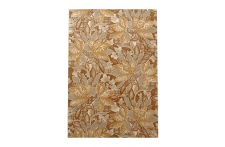Papier peint rétro vintage – motif fleurs et carreaux en ocre, beige et brun