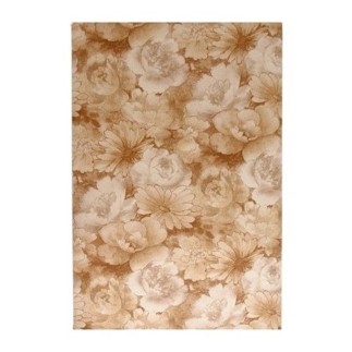 Vintage Retro Behang – bruin bloemenbehang met zachte aquarellook