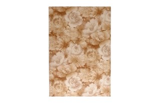 Vintage Retro Behang – bruin bloemenbehang met zachte aquarellook