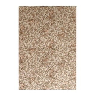 Vintage Retro Behang – fijn bloemen- en bladmotief in taupe & zacht roze