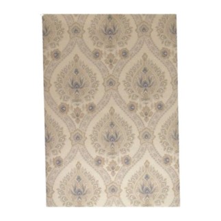 Vintage Retro Wallpaper – classic paisley teardrop motif in sand, gray & soft blue