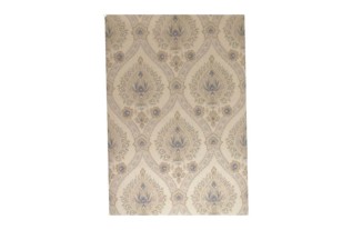 Papier peint rétro vintage – motif goutte paisley classique en sable, gris & bleu doux