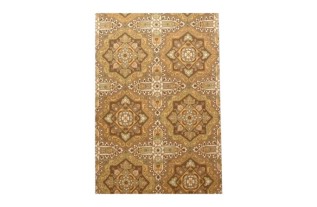 Vintage Retro Behang – ornament tegelmotief in warm bruin, goud & olijf