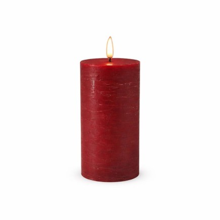 Bougie LED Uyuni couleur Carmine Red 78 mm x 152 mm