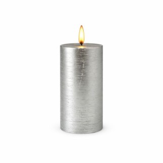 Bougie LED Uyuni couleur Argent 78 mm x 152 mm
