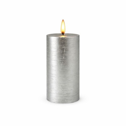 Bougie LED Uyuni couleur Argent 78 mm x 152 mm