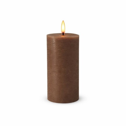 Uyuni LED kaars kleur Umber Brown 78 mm x 152 mm