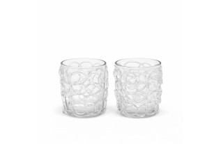 Glass Tealight Holders with Swirl Pattern