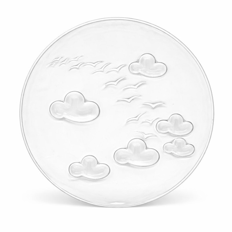 Glazen Schaal met Wolken en Vogels Glazen Schaal met Wolken en Vogels