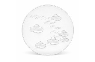 Coupe en Verre avec Nuages et Oiseaux