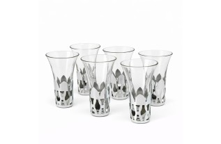 Vintage Liqueur Glasses with Silver-Coloured Holder