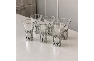 Vintage Likeurglaasjes met Zilverkleurige Houder