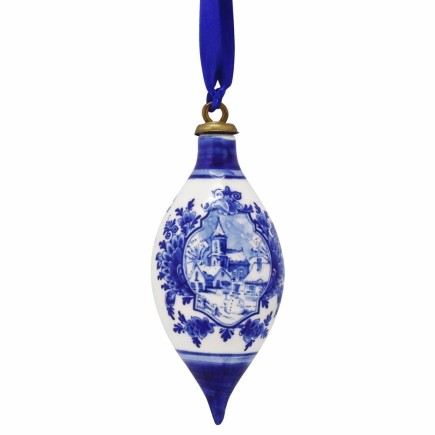 Delft blue Christmas finial – hand-painted