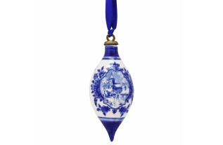 Delft blue Christmas finial – hand-painted