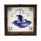 Square dish with Delft blue tile – windmill