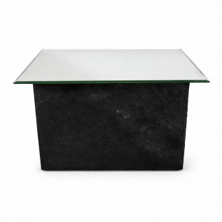 Table d’appoint Cornwall Black – base en bac avec plateau miroir vintage