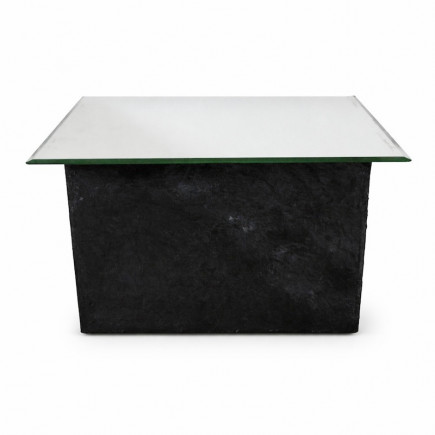 Cornwall Black Side Table – tray base with vintage mirror top