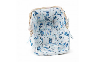 Decoratief wit mandje met Delftsblauwe stof