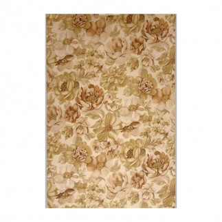 Papier peint floral vintage en tons beige et brun