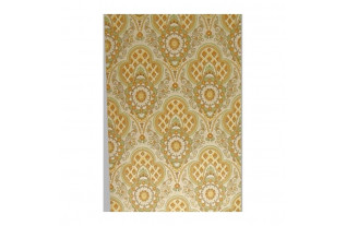 Vintage Medallion Ornament Wallpaper in mustard and sand tones
