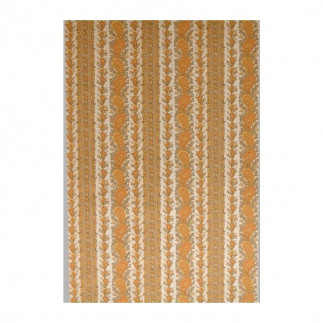 Vintage Paisley Stripe Behang in oker en zandtinten