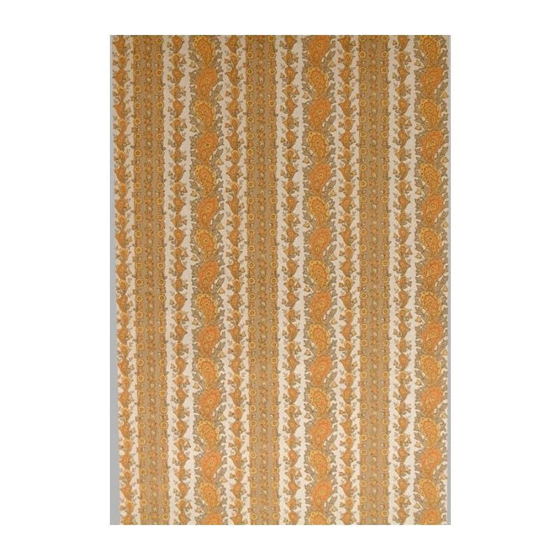 Vintage Paisley Stripe Behang in oker en zandtinten