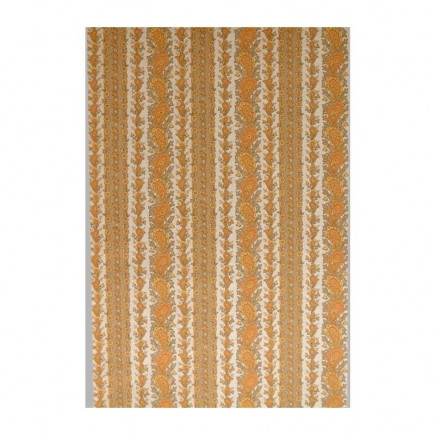 Vintage Paisley Stripe Wallpaper in ochre and sand tones