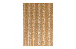 Vintage Paisley Stripe Wallpaper in ochre and sand tones