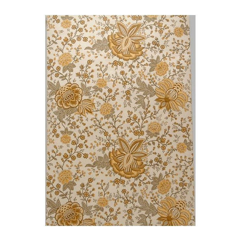 Papier peint Vintage Botanical Meadow en tons moutarde et sable