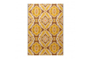 Vintage Bohemian Medallion Wallpaper in mustard and brown tones