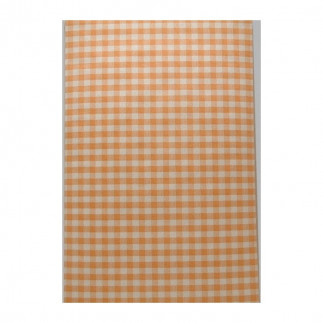 Vintage Gingham Check Behang in oranje en crème